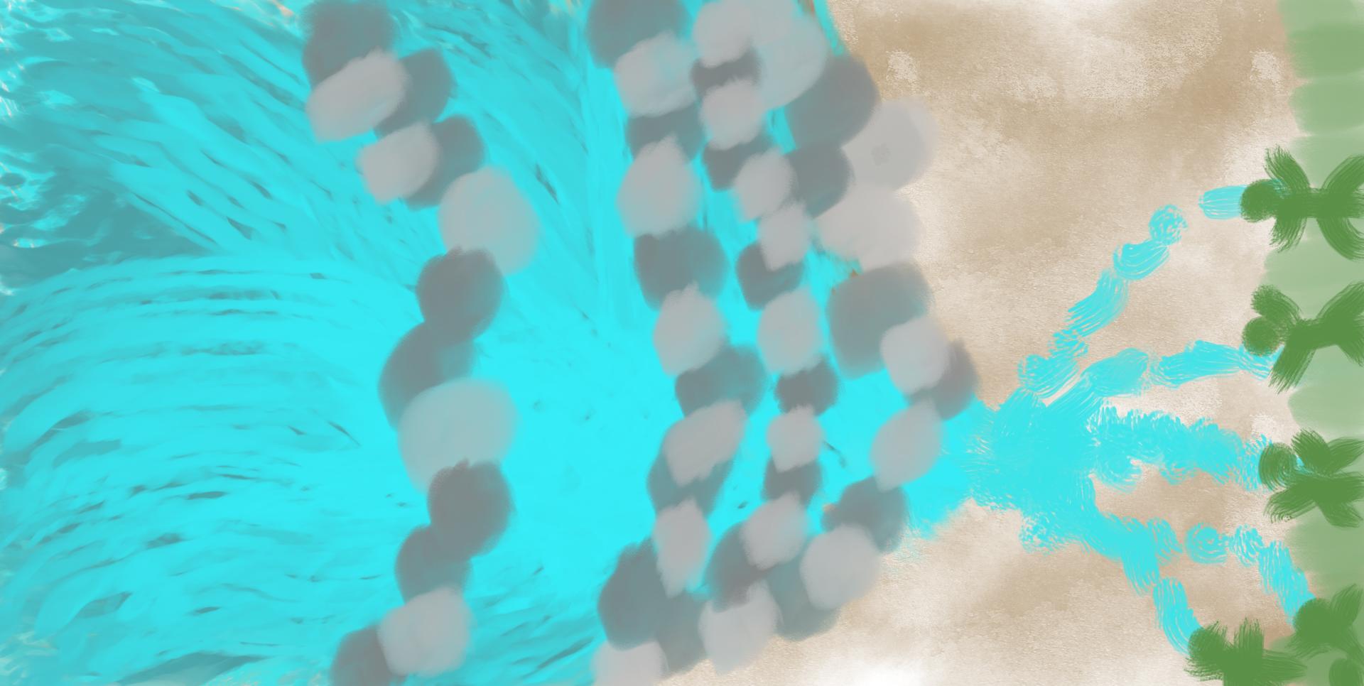 Poetry Painting Titled: Water vs Rocks